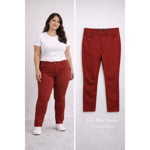 Judy Blue Burgundy Skinny Jeans 24W Stretch Denim Mid Rise